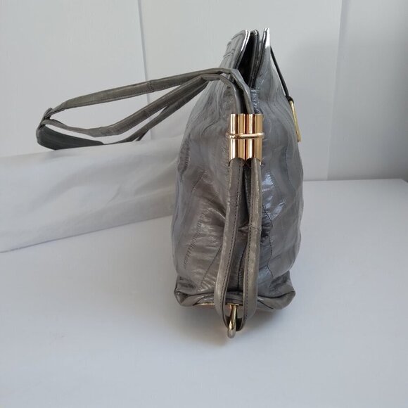 Vintage Grey Eel Skin Shoulder Bag ~ Remarkable Texture & Strength! - Picture 4 of 10